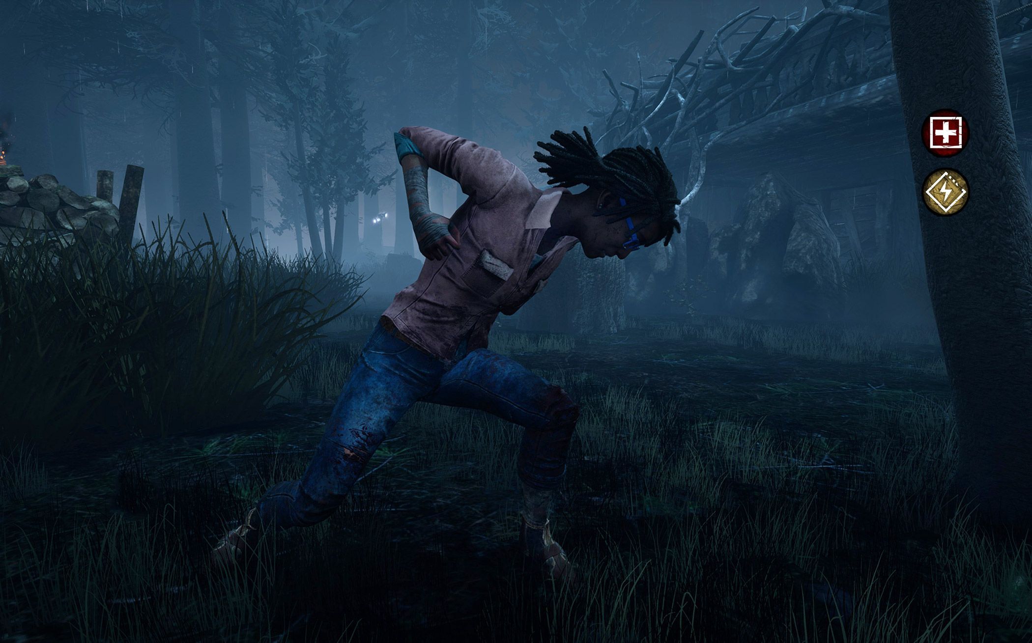 Claudette heals herself outside