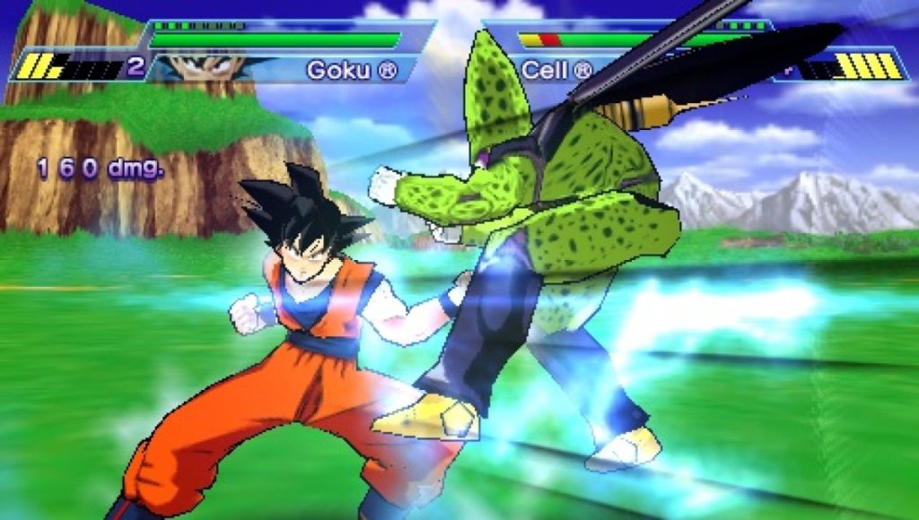 Goku punches Perfect Cell in the stomach