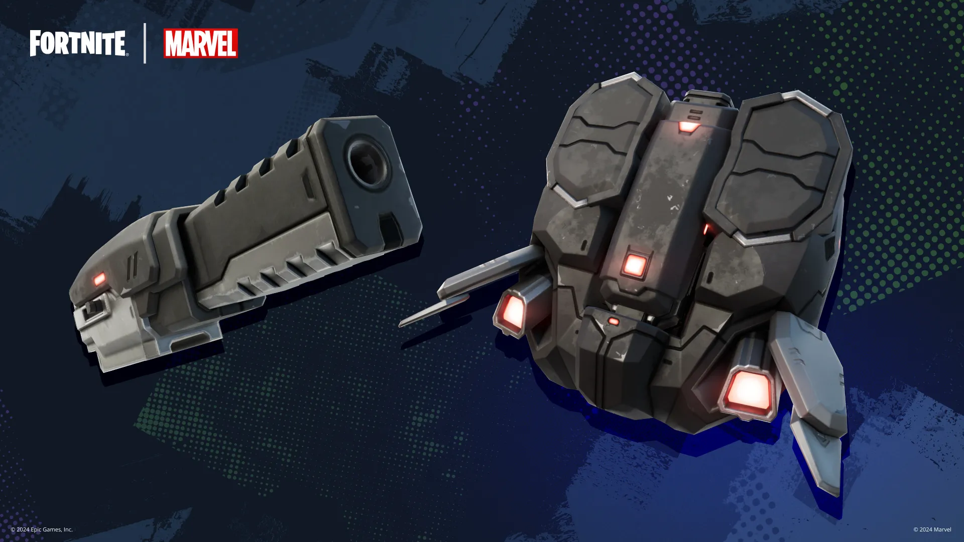 War Machine's items in Fortnine Absolute Doom.