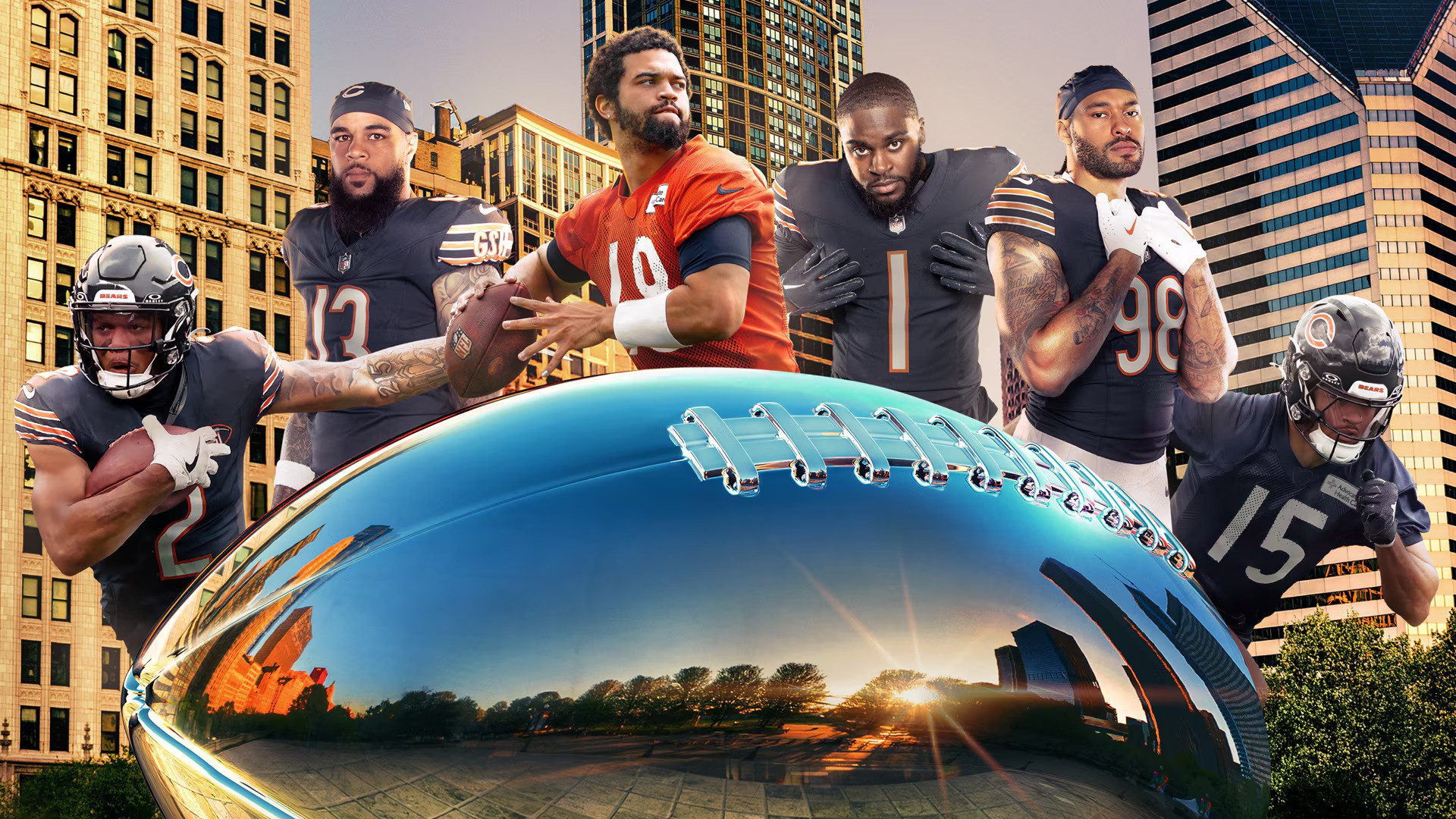 Players from the Bears on a Hard Knocks promo image.