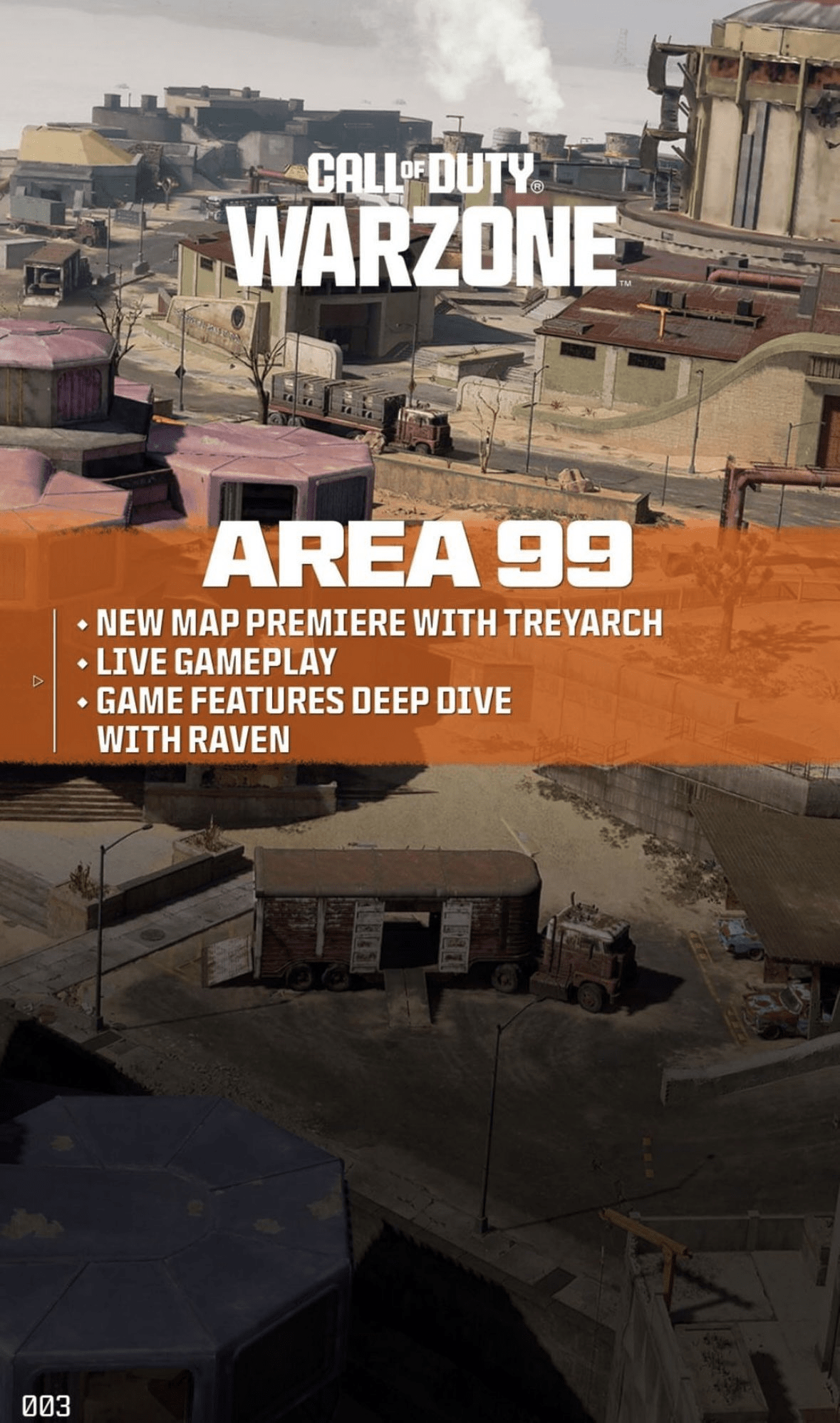 Area 99 map details in Warzone.