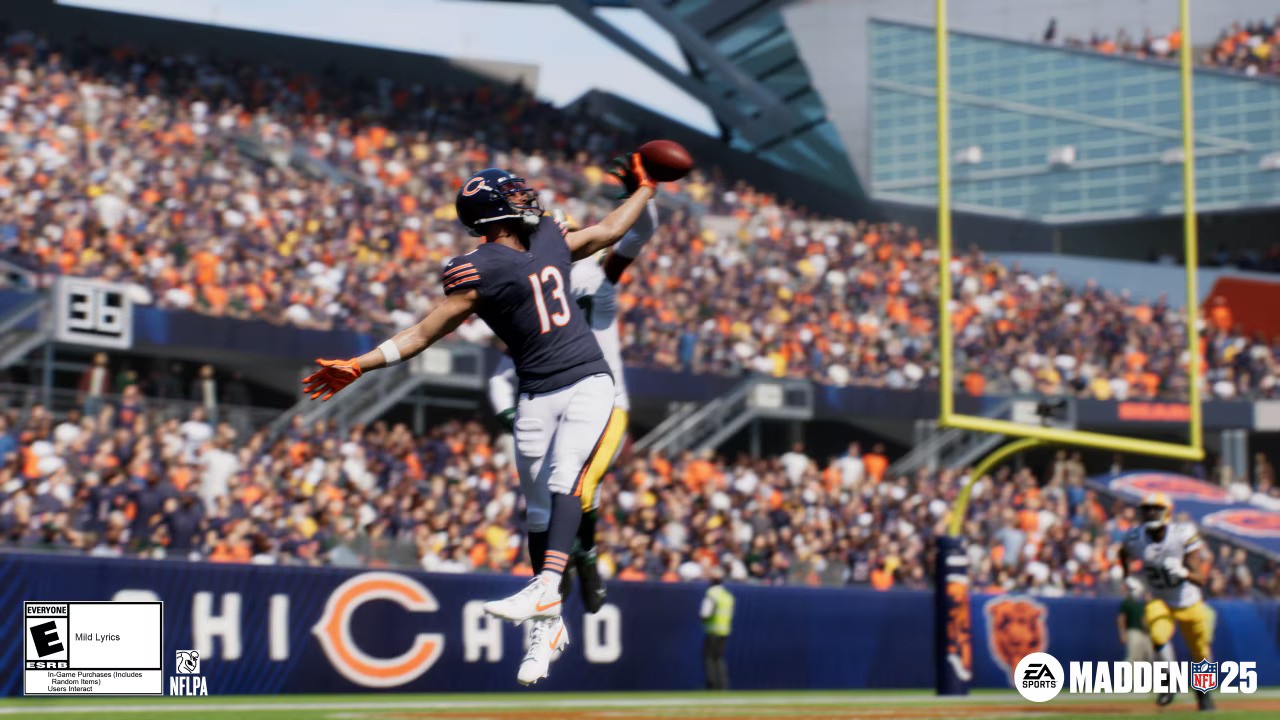 Keenan Allen getting a one-hand catch in Madden 25.