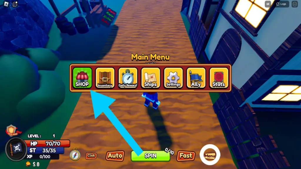 In-game screenshot of the Piece RNG menu. 