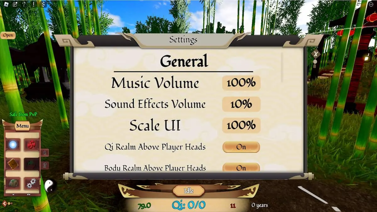 Soul Cultivation Settings menu.