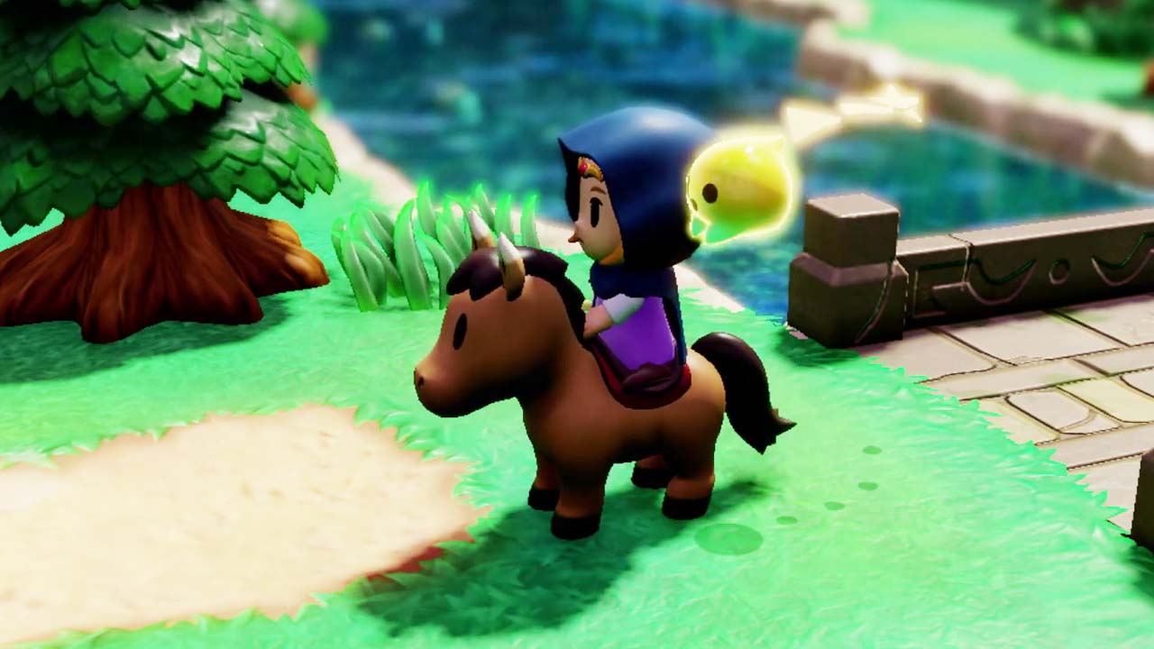 The Legend of Zelda: Echoes of Wisdom, Princess Zelda on a horse.