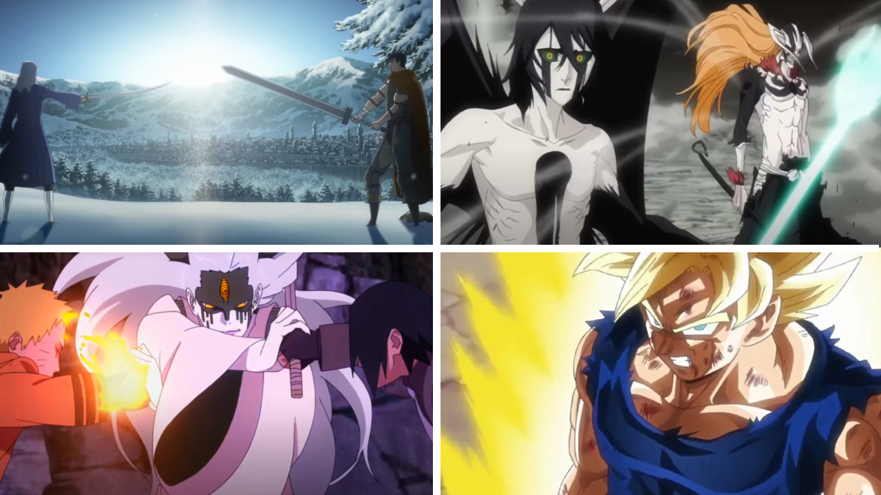 Split image anime fights