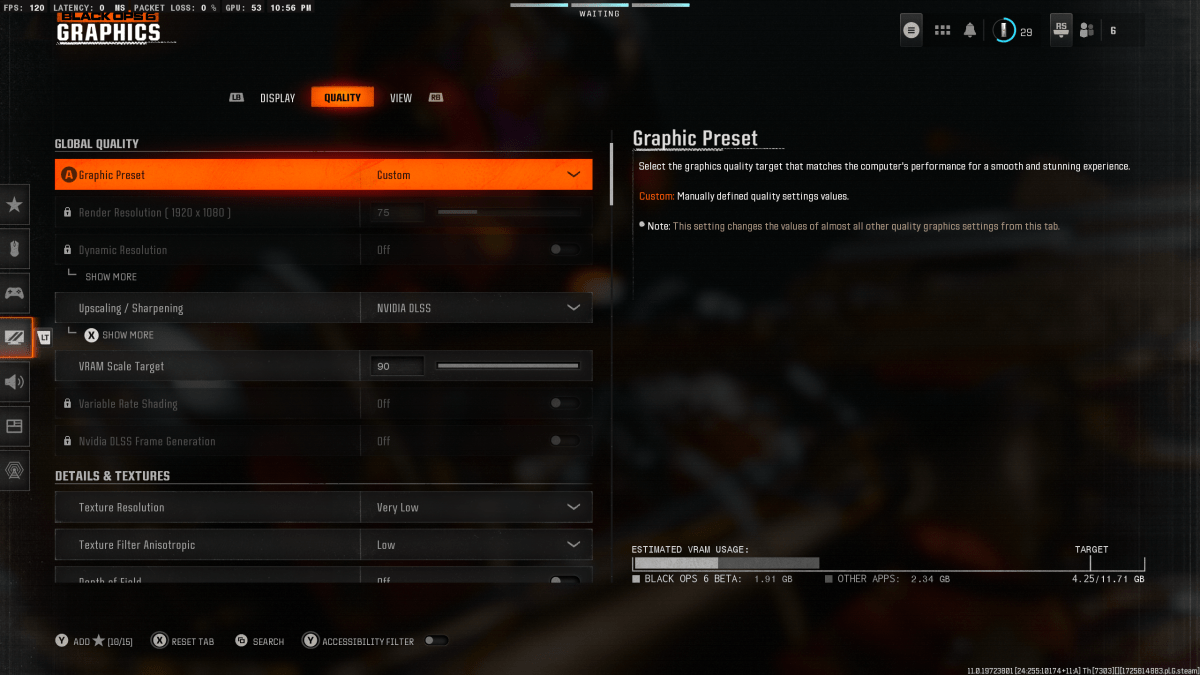 Graphics settings as part of an article about best PC settings to boost FPS in Black Ops 6 (BO6)