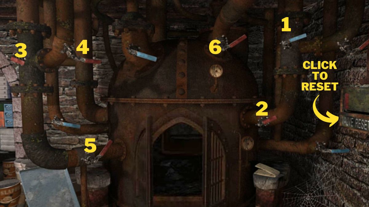 Cellar Boiler Valve Puzzle Nancy Drew Warnings at Waverly Academy