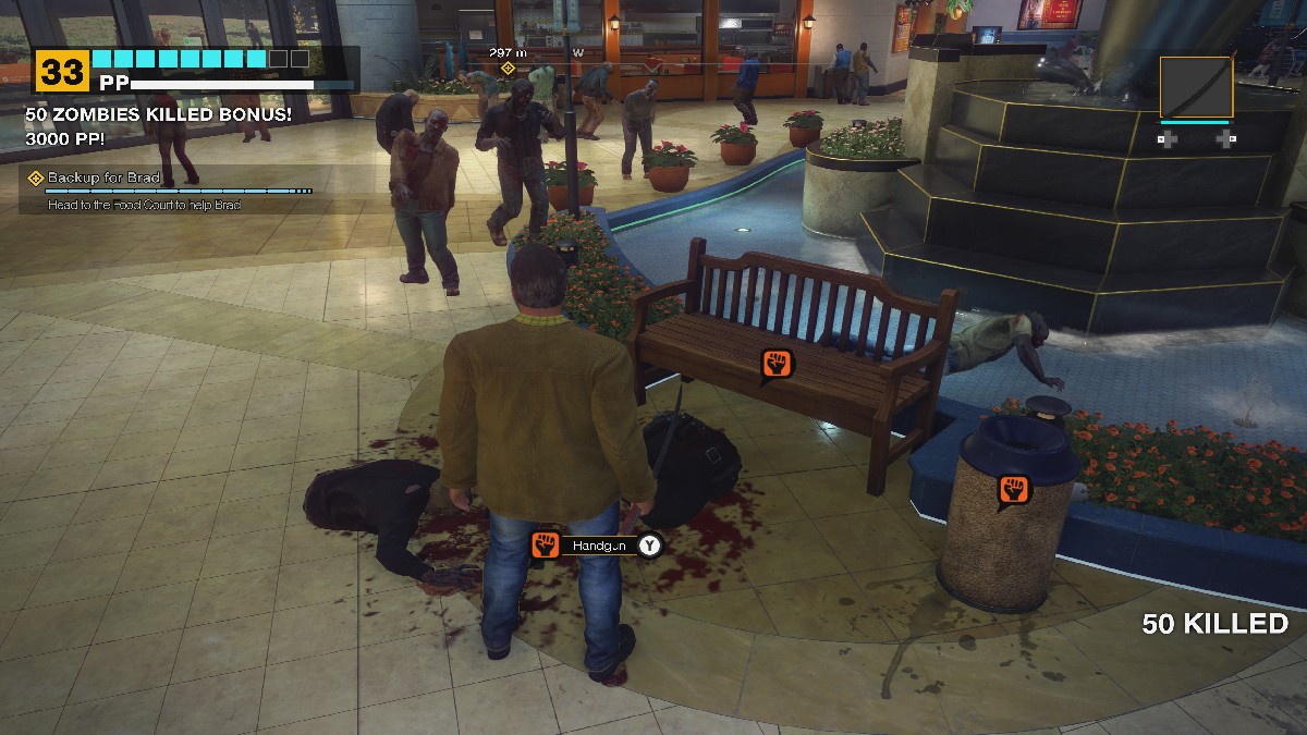 Cop dropping Handgun in Dead Rising Deluxe Remaster