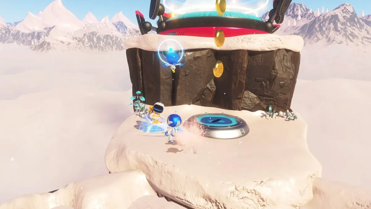 Bot stuck in the ice in Astro Bot.