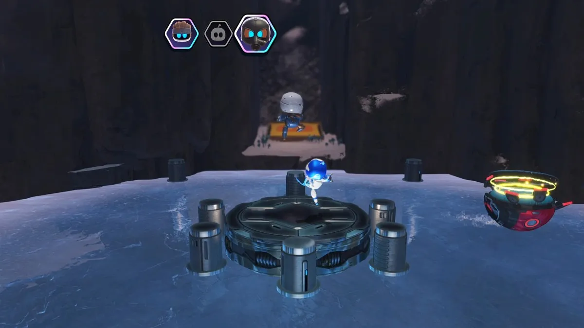 Icy route to a bot in Astro Bot.