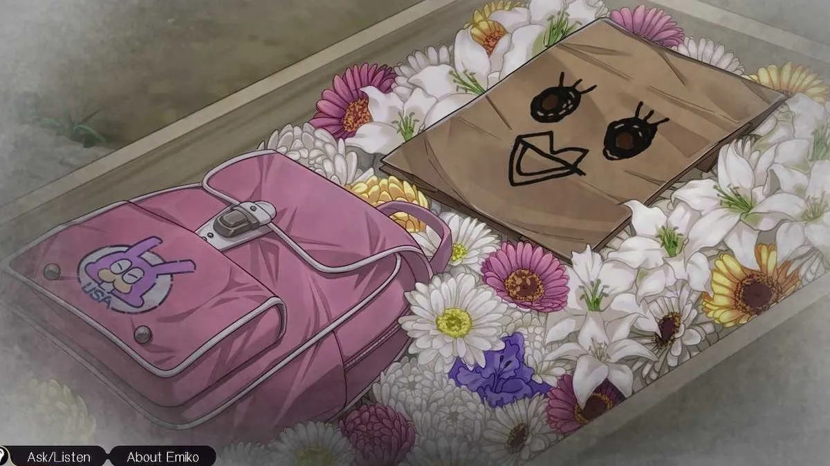 Emiko's funeral in Emio: The Smiling Man