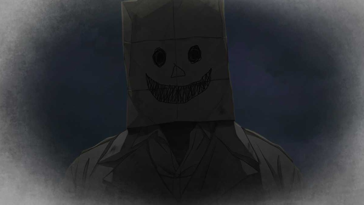 A close up of The Smiling Man from Emio: The Smiling Man in a review of the game