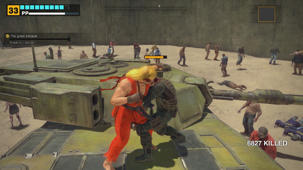 Fist Fighting Brock on the Tank in Dead Rising Deluxe Remaster