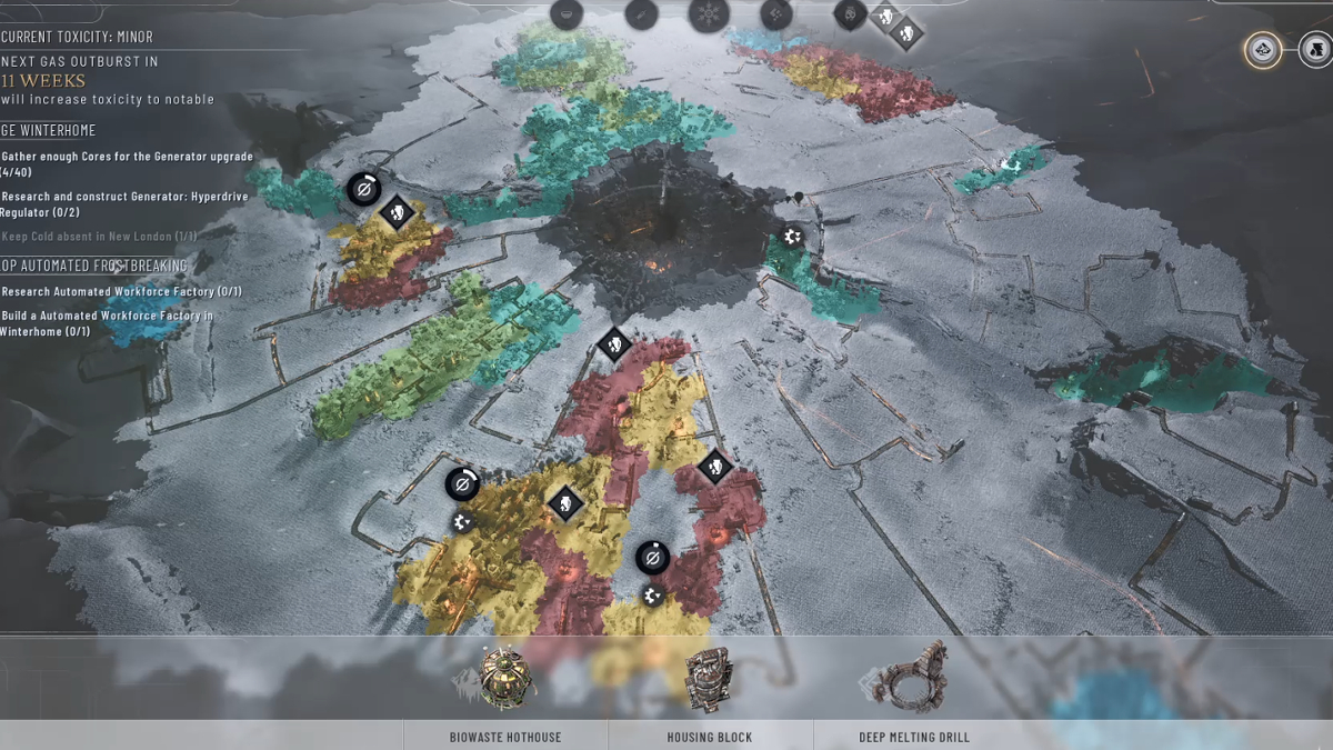 District placements in Frostpunk 2.