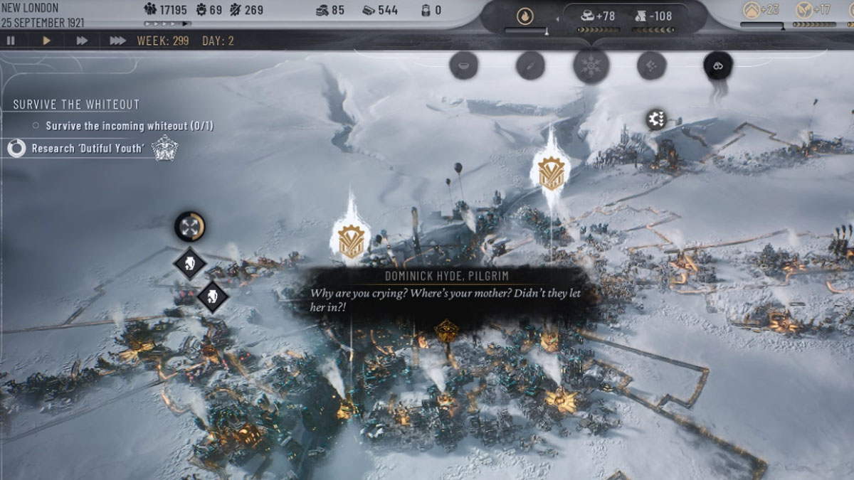 The map in Frostpunk 2.