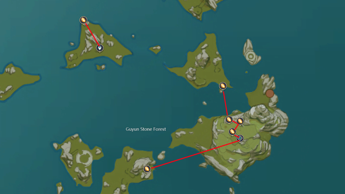 Guyun Stone Forest ore locations.