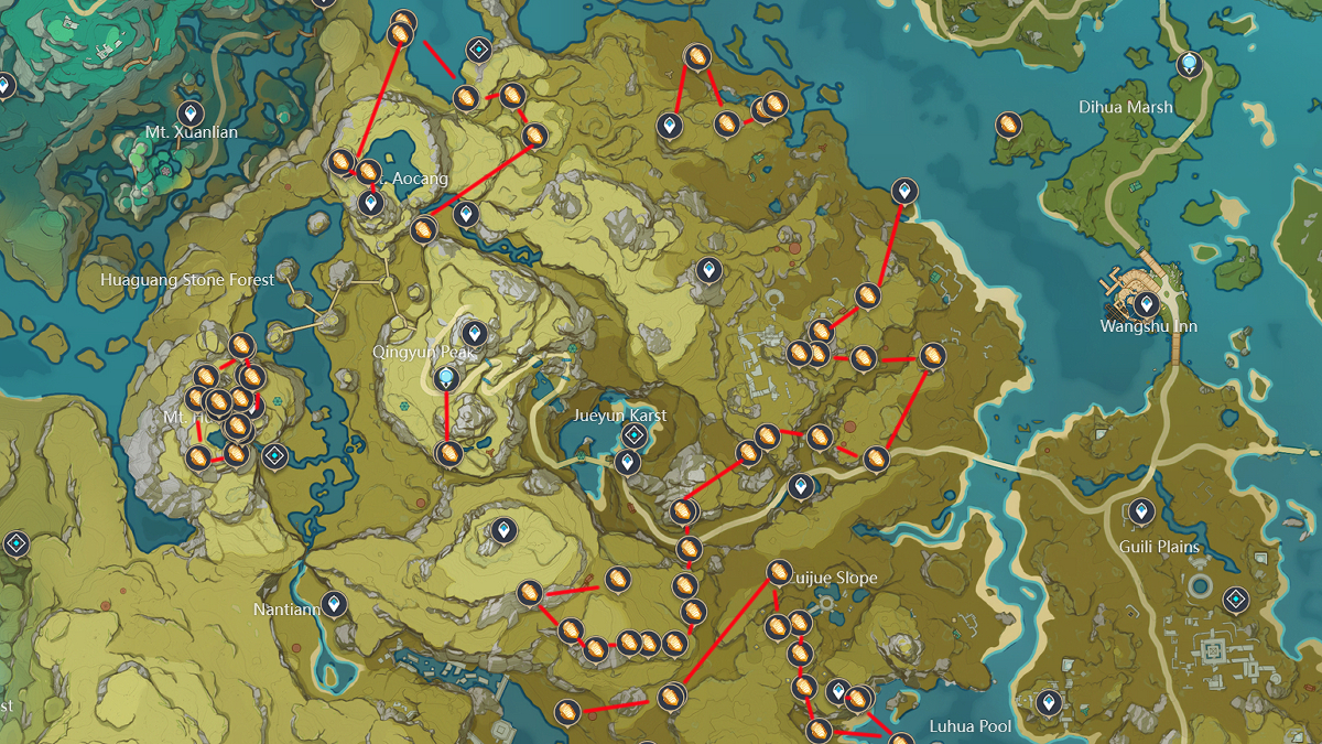 Jueyun Karst ore locations.