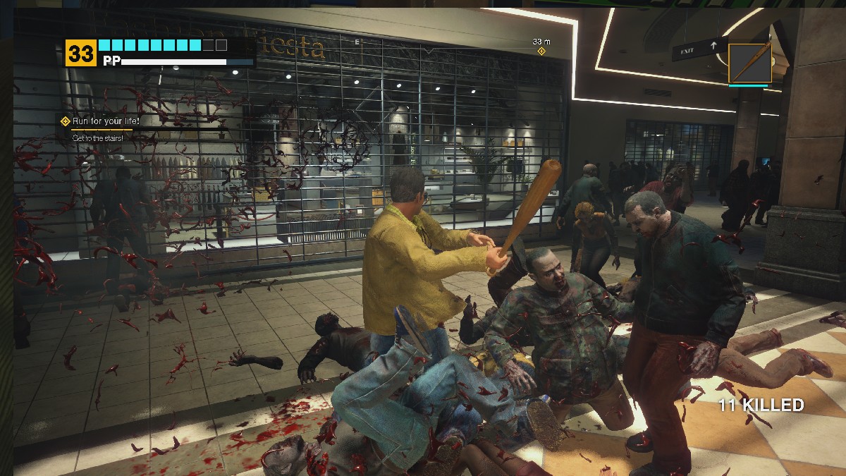 Heading toward the stairs in Dead Rising Deluxe Remaster