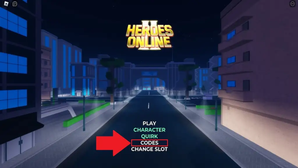 Heroes Online 2 Main menu