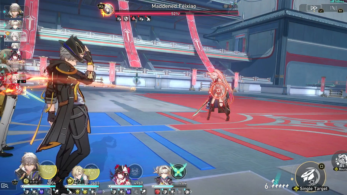 Maddened Feixiao Boss Fight in Honkai Star Rail.