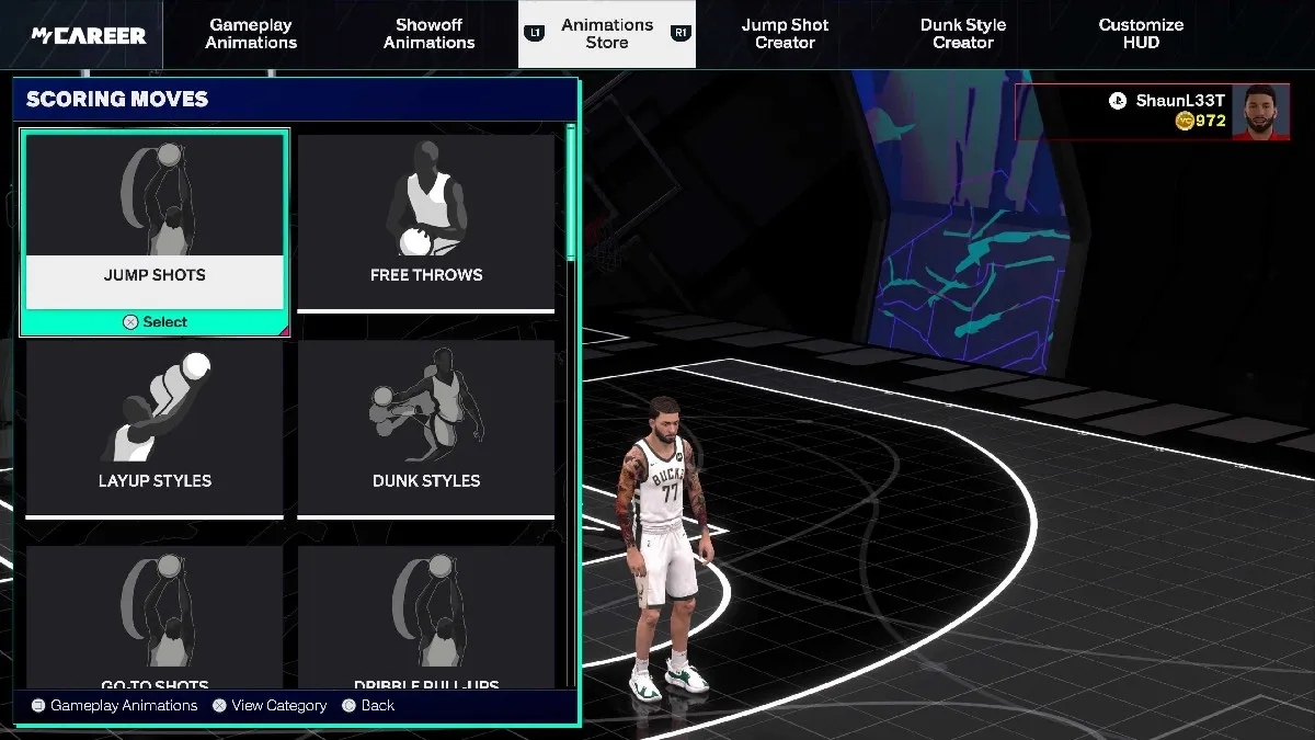 The Jumpshot option in MyCAREER in NBA 2K25