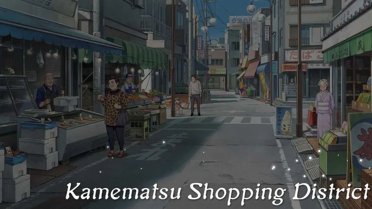 Kamematsu Shopping District in Emio: The Smiling Man