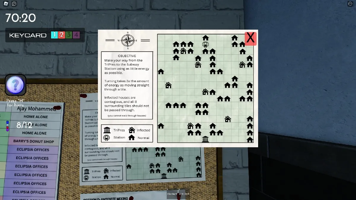 A direction puzzle in Terminal Escape Room Chapter 5