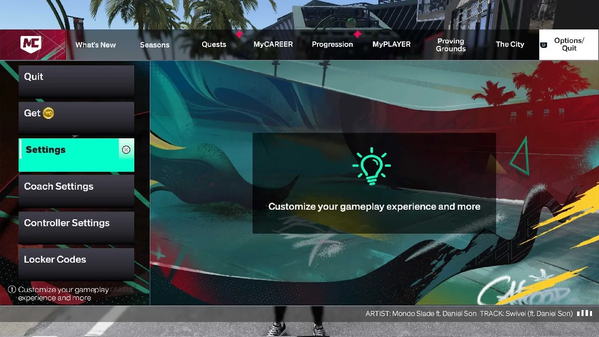 The MyCAREER Settings Menu in NBA 2K25