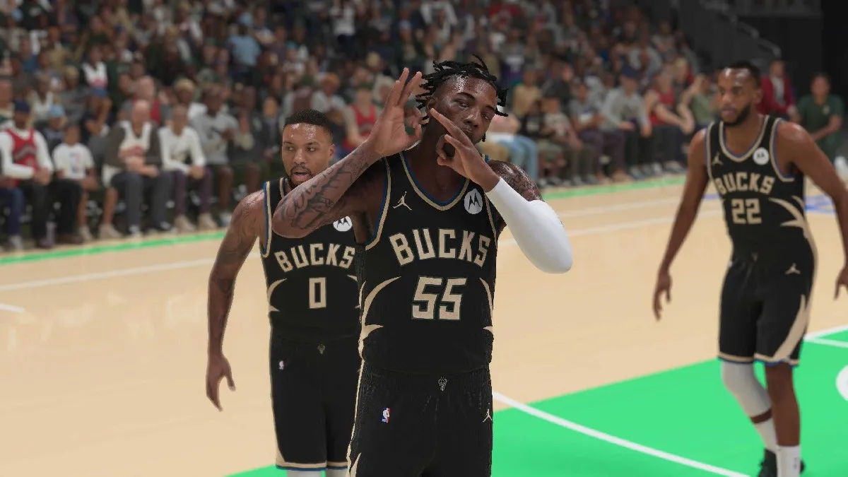 Wright on the Milwaukee Bucks after scoring a point in a review of NBA 2K25