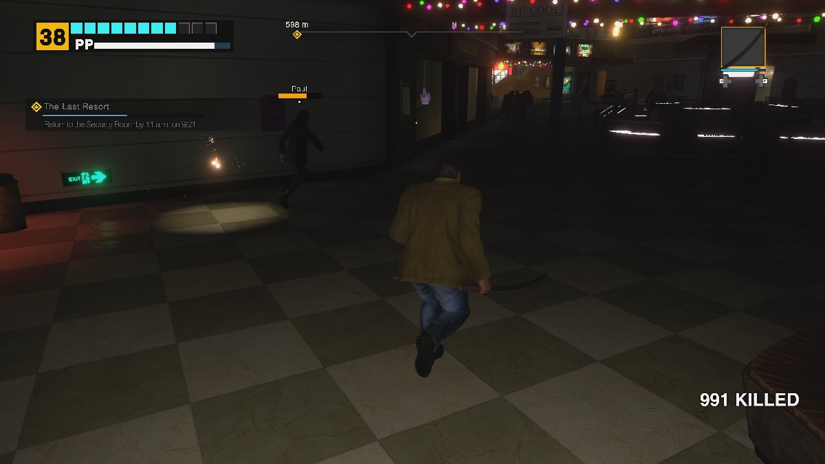 Paul running and dropping Grenades in Dead Rising Deluxe Remaster