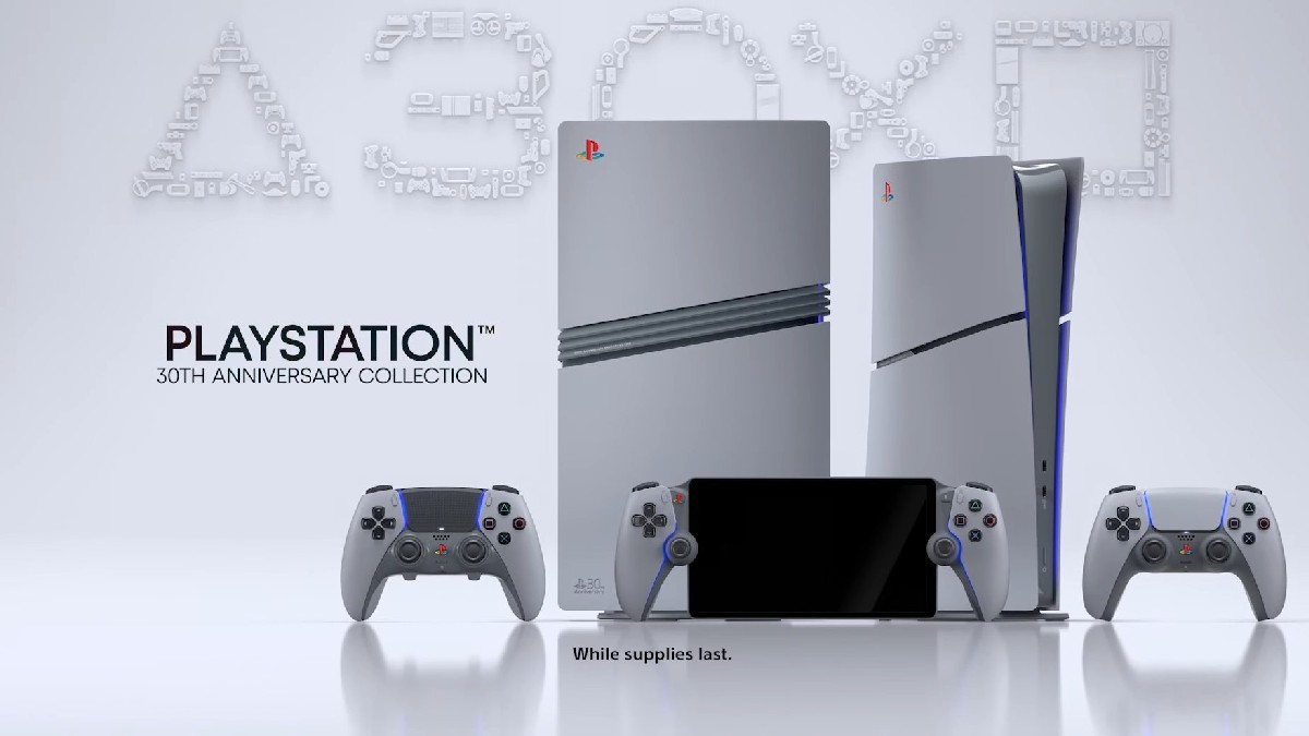 The PlayStation 5 Pro, PlayStation Portal, and Controllers for the upcoming PlayStation 30th Anniversary Event