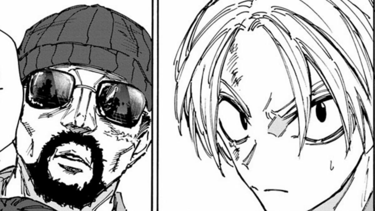 Shin facing off with a prisoner in Sakamoto Days chapter 182