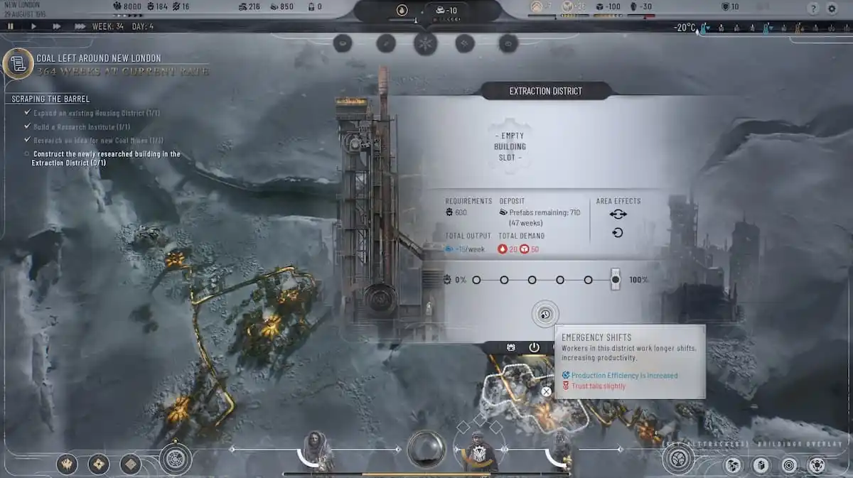 assigning emergency shifts in frostpunk 2