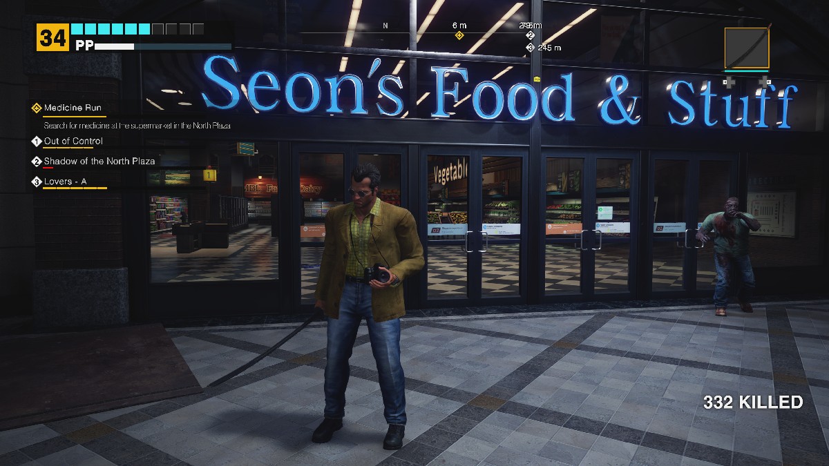 The exterior of Seon's Food and Stuff in Dead Rising Deluxe Remaster