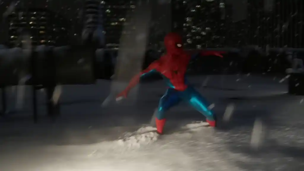 The final swing scene at the end of Spider-Man: No Way Home