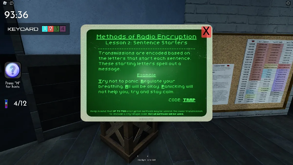 A terminal explaining how to solve a puzzle in Chapter 5 of Terminal Escape Room