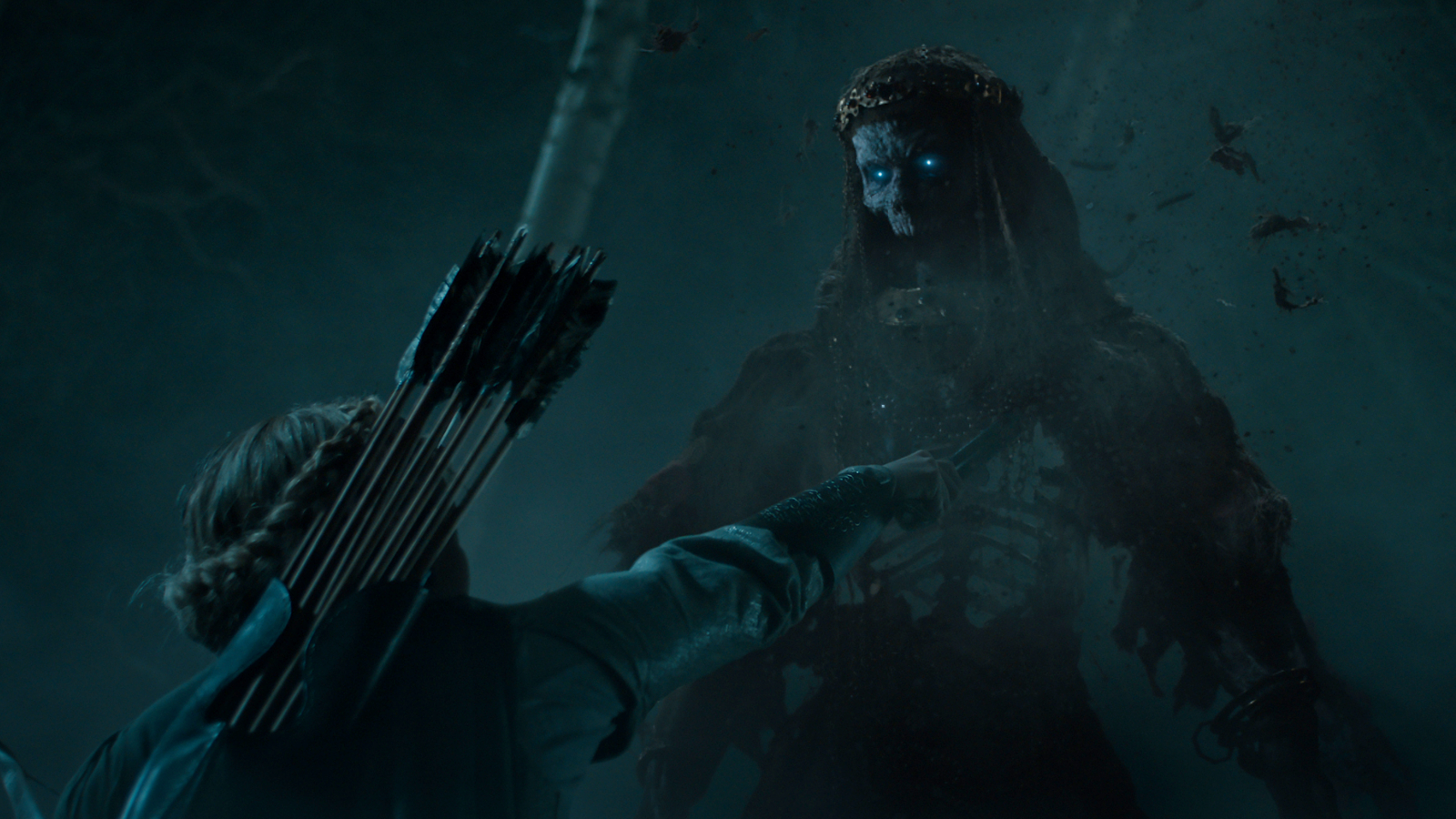 Galadriel stabbing a Barrow-wight in The Lord of the Rings: The Rings of Power Season 2