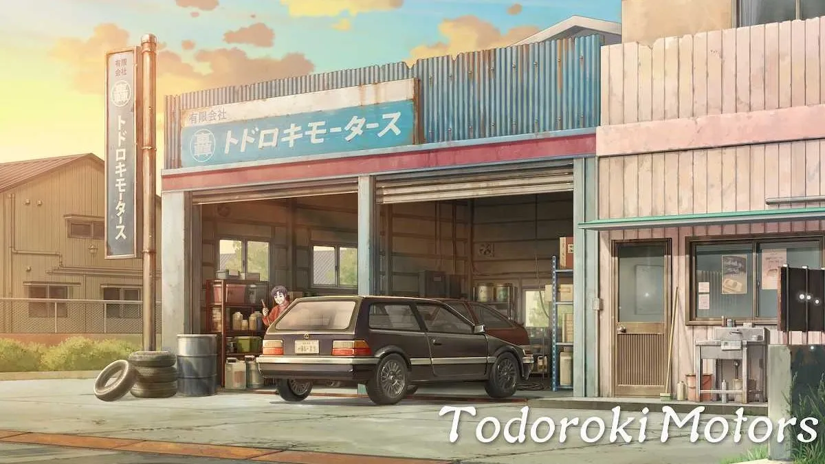 The Exterior of Todoroki Motors in Emio: The Smiling Man