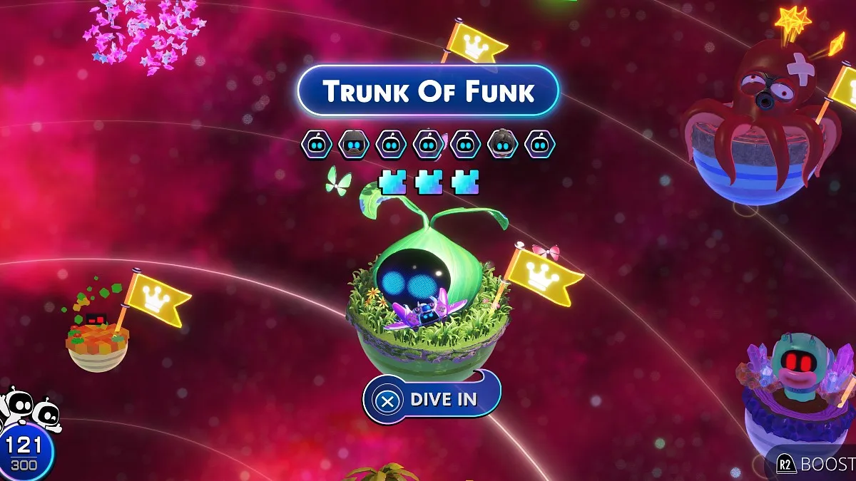 Trunk of Funk level in Astro Bot.