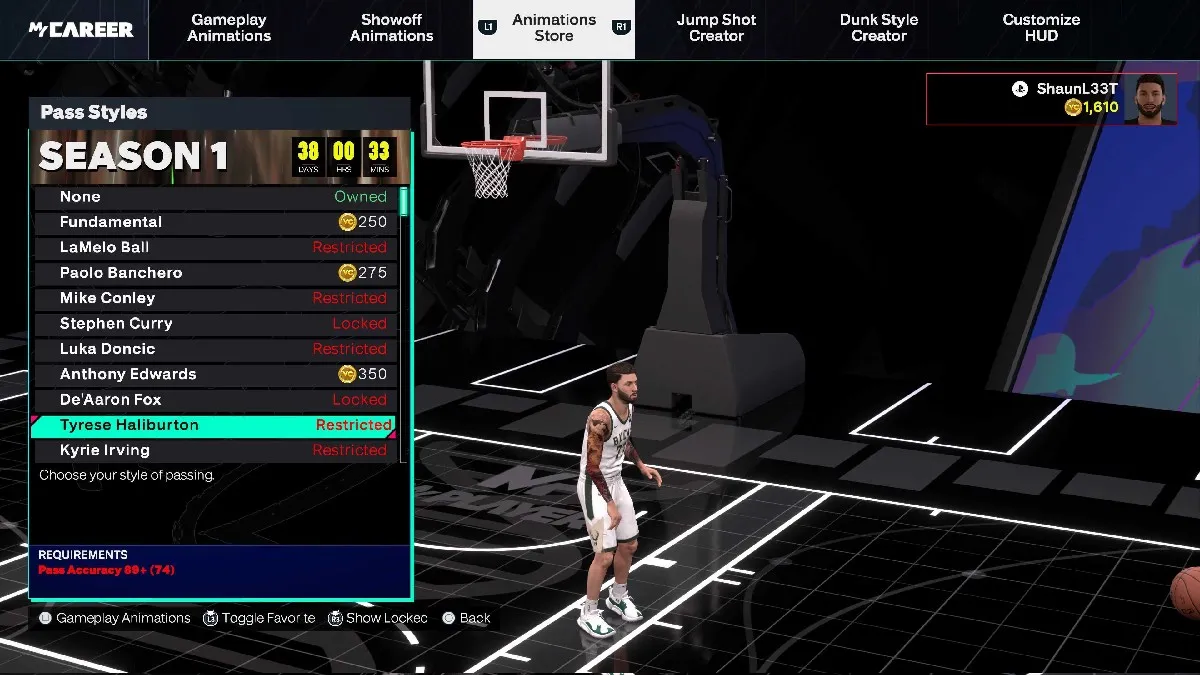 The Tyrese Haliburton Pass Style in NBA 2K25 for 80+ Pass Accuracy