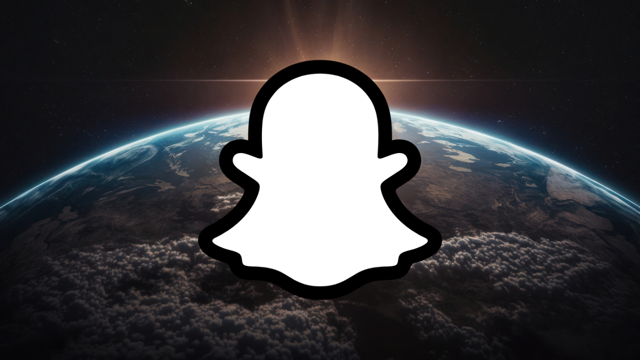 Snapchat Logo in front of planet earth