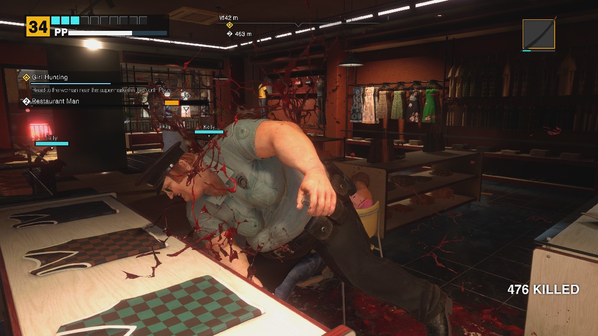 Using a Katana on Jo Slade in Dead Rising Deluxe Remaster