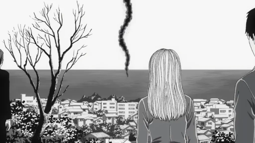 Uzumaki spiral from the sky trailer screenshot