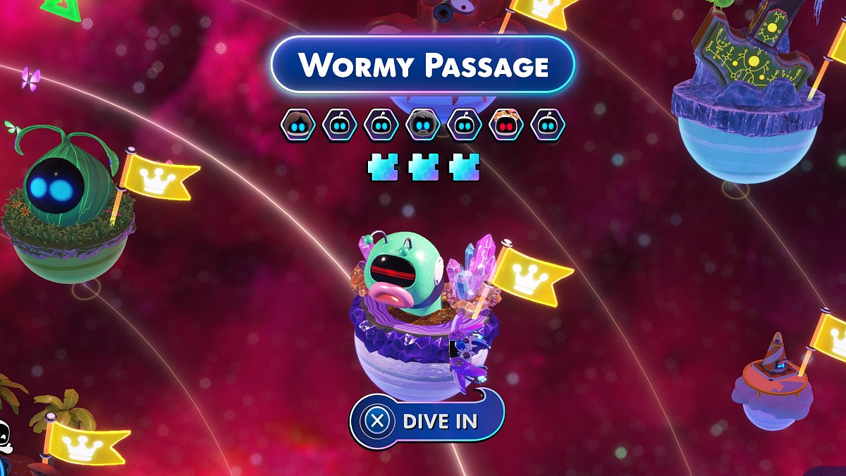 Wormy Passage level in Astro Bot.