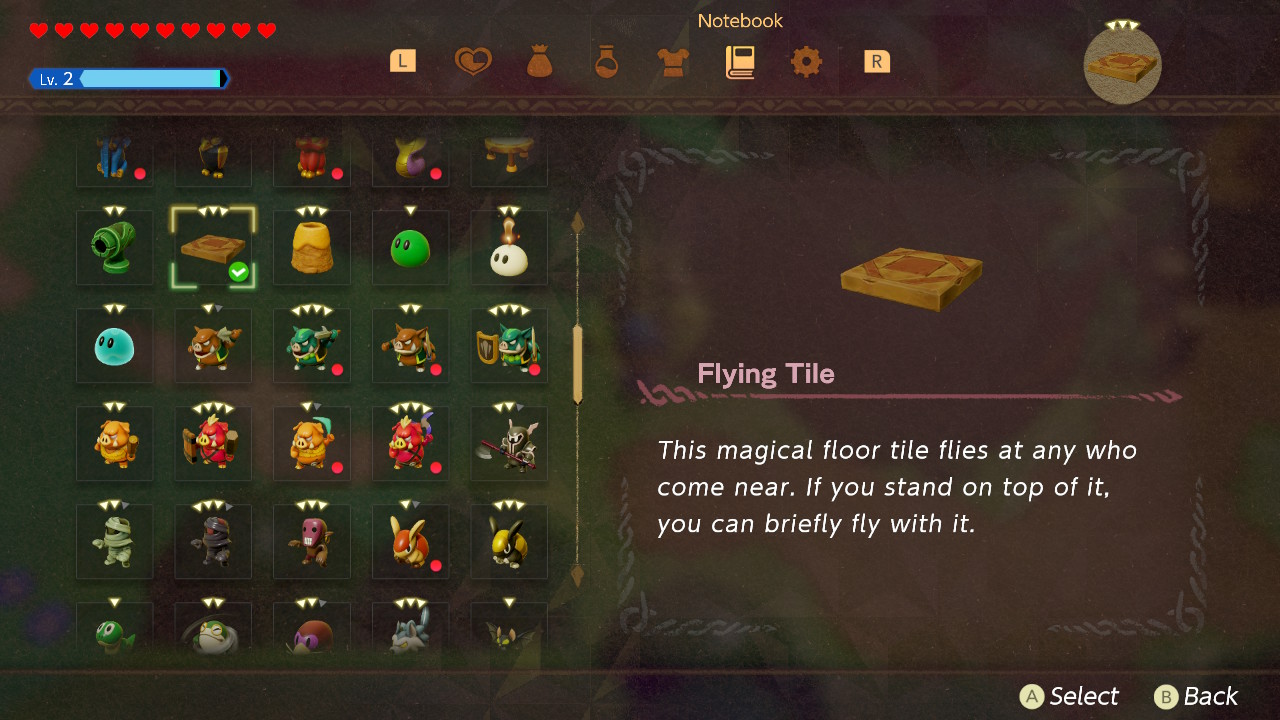 The Flying Tile from The Legend of Zelda: Echoes of Wisdom