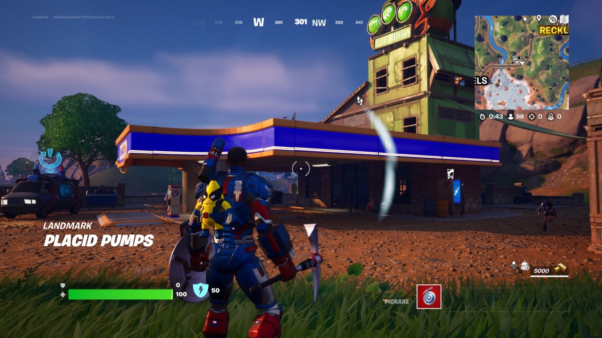 A gas station in Fortnite as part of an article about to survive fire damage.