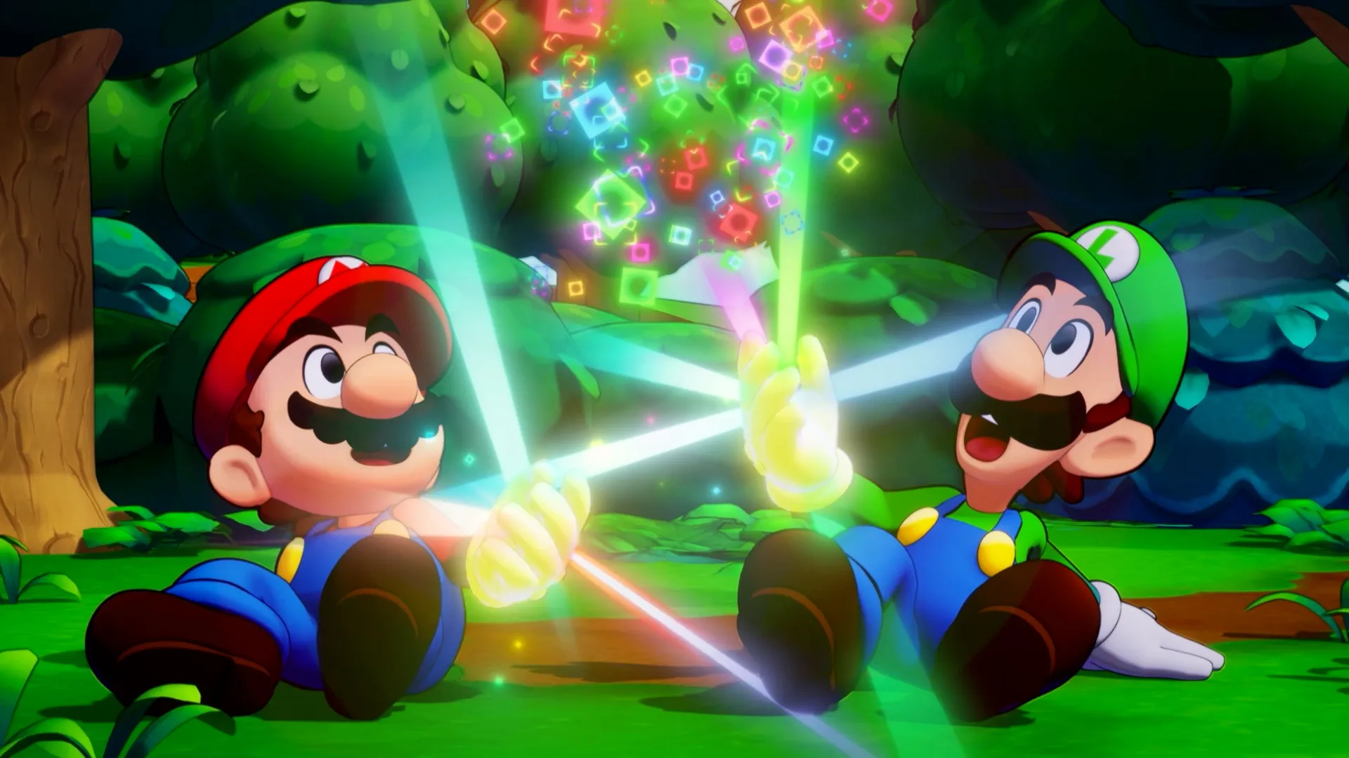 Mario and Luigi in awe