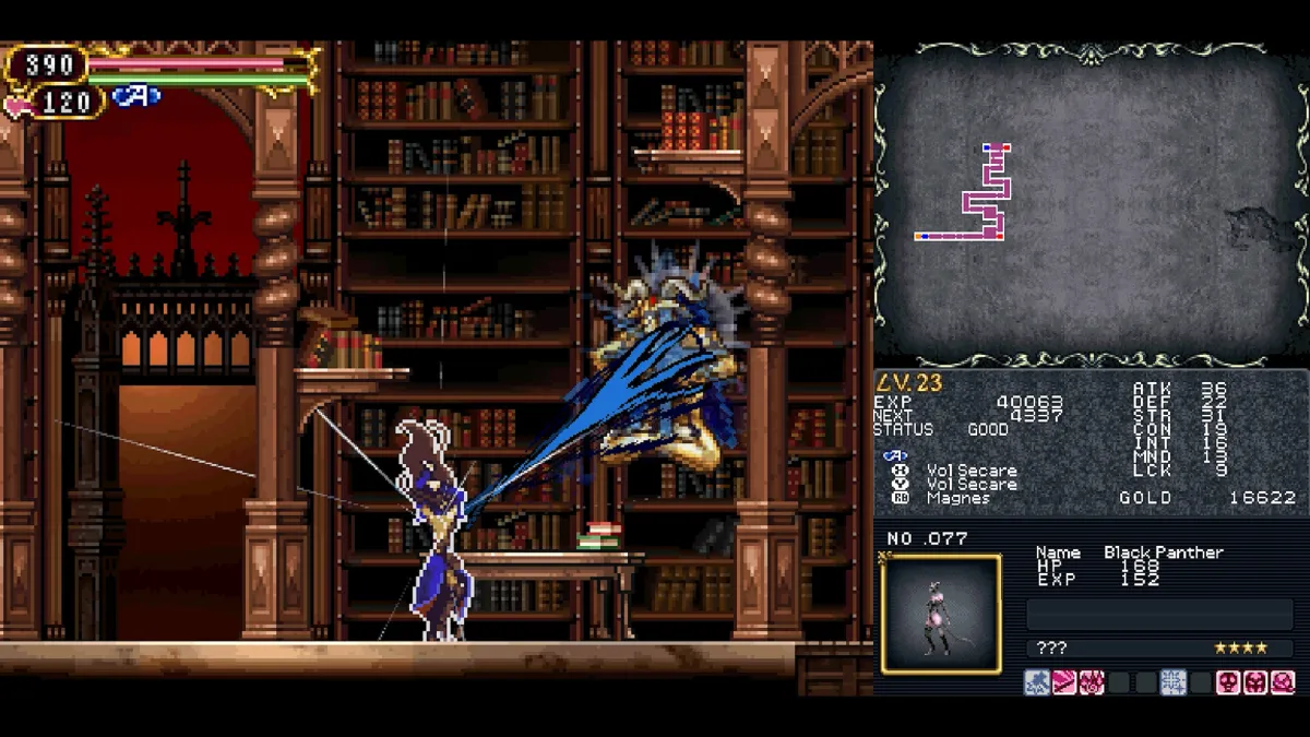 A screenshot of Castlevania: Order of Ecclesia from the Dominus collection