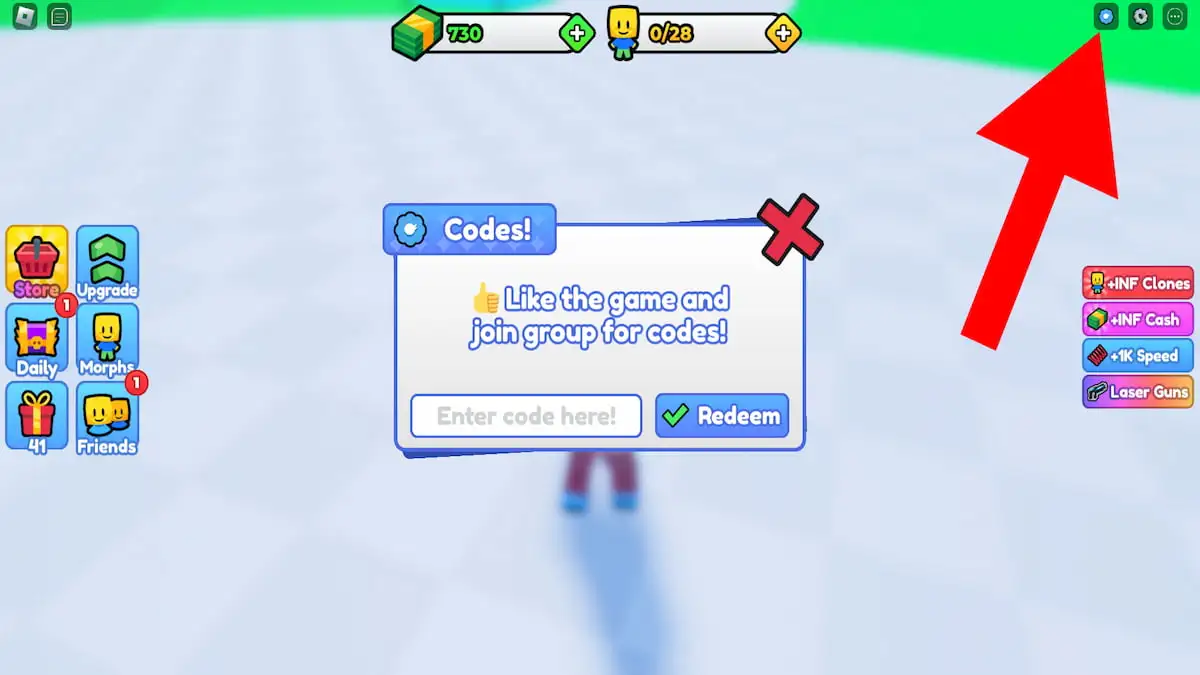 How to redeem codes in Clone Simulator. 